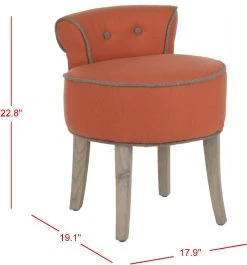 Georgia Vanity Stool In Burnt Orange/Distressed Grey - Safavieh MCR4546F
