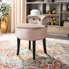 Georgia Vanity Stool In Mink Brown/Espresso - Safavieh MCR4546Q