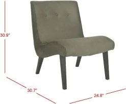 Mandell Chair W/ Buttons In Forest Green/Java - Safavieh MCR4552D