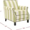 Easton Club Chair W/ Stripes - Brass Nail Heads In Multi Stripe/Espresso - Safavieh MCR4572C