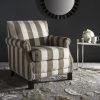 Easton Club Chair W/ Awning Stripes - Silver Nail Heads In Olive/White /Espresso - Safavieh MCR4572K -Safavieh Homeware 187 MCR4572K ROOM