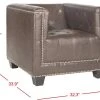 Bentley Club Chair - Silver Nail Heads In Antique Brown/Espresso - Safavieh MCR4574D -Safavieh Homeware 187 MCR4574D DIM1