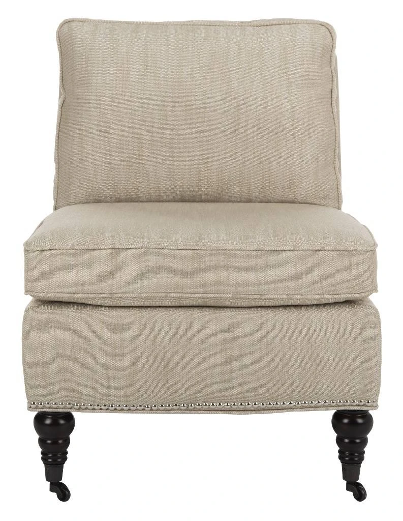 Randy Slipper Chair In Off White/Espresso - Safavieh MCR4584D 3 Randy Slipper Chair In Off White/Espresso - Safavieh MCR4584D