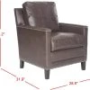 Buckler Club Chair - Silver Nail Heads In Antique Brown/Espresso - Safavieh MCR4613C -Safavieh Homeware 187 MCR4613C DIM1