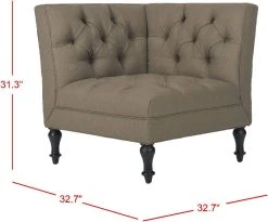 Jack Tufted Corner Chair In Olive/Black - Safavieh MCR4643A