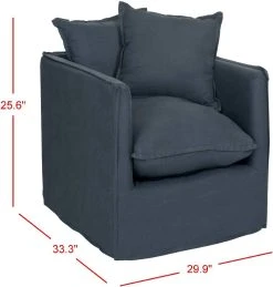 Joey Arm Chair In Blue/Black - Safavieh MCR4651A