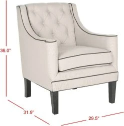 Sherman Tufted Arm Chair In Black/Black - Safavieh MCR4661D