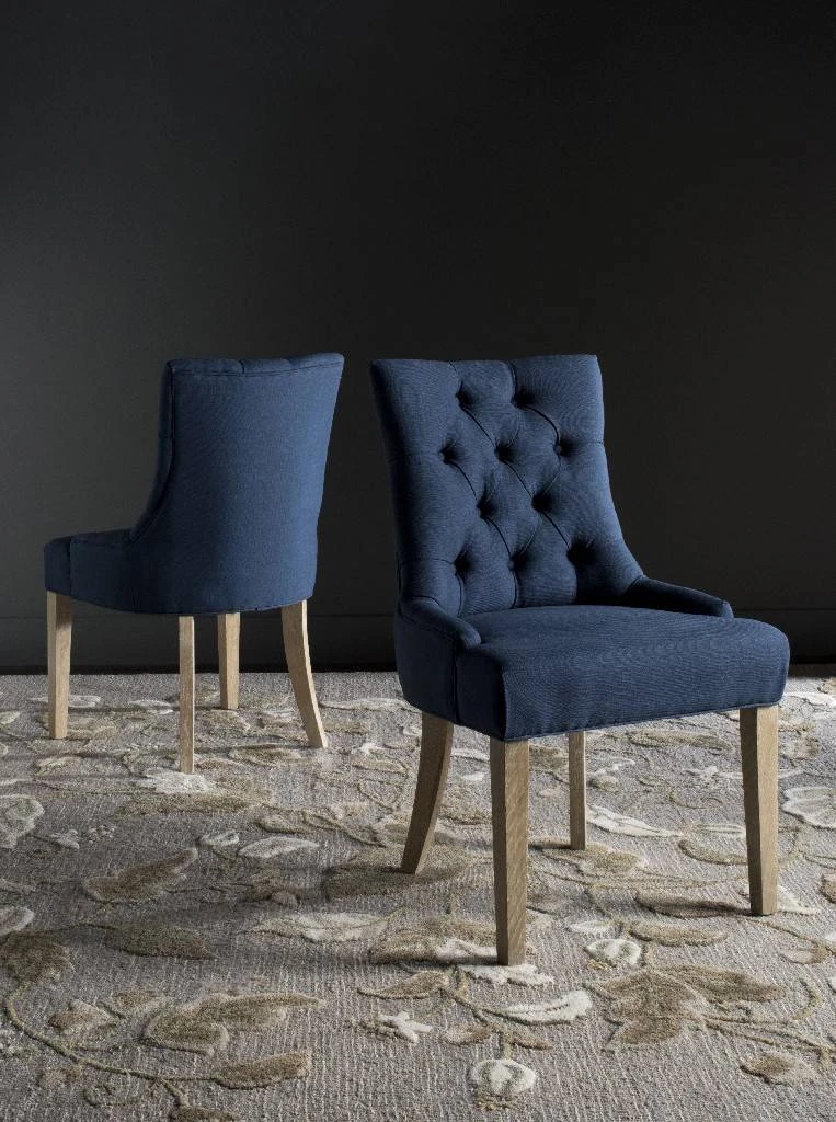 Abby 19''H Tufted Side Chairs In Steel Blue/White Wash (Set Of 2) - Safavieh MCR4701P-SET2