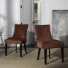 Lester 19''H Dining Chair - Brass Nail Heads In Rust/Espresso (Set Of 2) - Safavieh MCR4709K-SET2 -Safavieh Homeware 187 MCR4709K SET2 ROOM