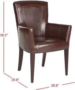 Dale Arm Chair In Brown/Cherry Mahogany - Safavieh MCR4710A