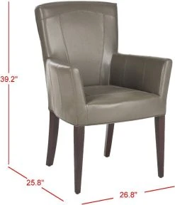 Dale Arm Chair In Clay/Cherry Mahogany - Safavieh MCR4710B