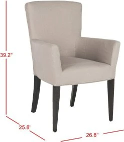 Dale Arm Chair In Taupe/Espresso - Safavieh MCR4710C