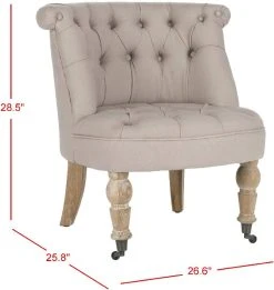 Carlin Tufted Chair In Taupe/White Wash - Safavieh MCR4711B