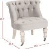 Carlin Tufted Chair In Mushroom Taupe/White Wash - Safavieh MCR4711C -Safavieh Homeware 187 MCR4711C DIM1