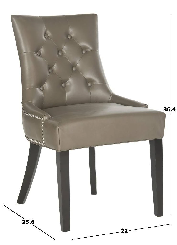 Harlow 19''H Tufted Ring Chair - Silver Nail Heads In Clay/Espresso (Set Of 2) - Safavieh MCR4716D-SET2