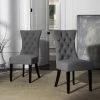 Gretchen 21''H Tufted Side Chair In Granite/Black (Set Of 2) - Safavieh MCR4719B-SET2 -Safavieh Homeware 187 MCR4719B SET2 ROOM