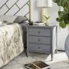 Mina Modern Coastal 3 Drawer 25" H Bamboo Nightstand In Grey - Safavieh NST3500C