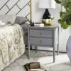 Mina Modern Coastal 2 Drawer 25" H Bamboo Nightstand In Grey - Safavieh NST3501C