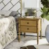 Mina Coastal 2 Drawer 25"H Bamboo Nightstand In Brown - Safavieh NST3501D -Safavieh Homeware 187 NST3501D ROOM