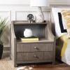 Ellie 2 Drawer Nightstand In Weathered Oak - Safavieh NST5000B -Safavieh Homeware 187 NST5000B ROOM