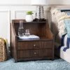 Ellie 2 Drawer Nightstand In Mahogany - Safavieh NST5000C -Safavieh Homeware 187 NST5000C ROOM