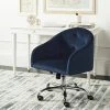 Amy Tufted Velvet Chrome Leg Swivel Office Chair In Navy/Chrome - Safavieh OCH4500B -Safavieh Homeware 187 OCH4500B ROOM