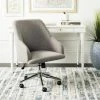 Adrienne Linen Chrome Leg Swivel Office Chair In Grey/Chrome - Safavieh OCH4501A -Safavieh Homeware 187 OCH4501A ROOM