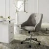 Evelynn Tufted Linen Chrome Leg Swivel Office Chair In Grey/Chrome - Safavieh OCH4502A