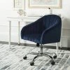 Themis Velvet Chrome Leg Swivel Office Chair In Navy/Chrome - Safavieh OCH4503B 1 Themis Velvet Chrome Leg Swivel Office Chair In Navy/Chrome - Safavieh OCH4503B -Safavieh Homeware 187 OCH4503B ROOM