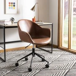Ember Office Chair In Light Brown/Black - Safavieh OCH7002B