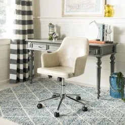 Cadence Swivel Office Chair In Beige/Chrome - Safavieh OCH7500B