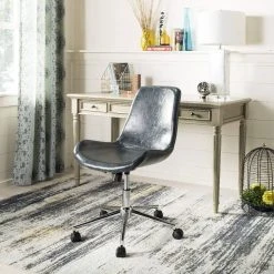 Fletcher Swivel Office Chair In Dark Grey/Chrome - Safavieh OCH7501C
