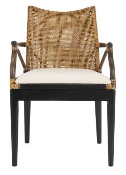 Gianni Arm Chair In Brown/White - Safavieh SEA4011A