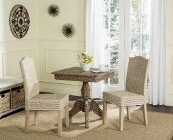 Odette 19''H Wicker Dining Chair In White Wash (Set Of 2) - Safavieh SEA8015D-SET2