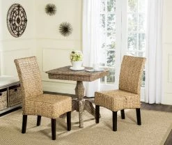 Luz 18''H Wicker Dining Chair In Natural (Set Of 2) - Safavieh SEA8016A-SET2