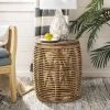 Maui Rattan Drum Stool Table In Honey Brown Wash - Safavieh STL6500B 1 Maui Rattan Drum Stool Table In Honey Brown Wash - Safavieh STL6500B -Safavieh Homeware 187 STL6500B ROOM