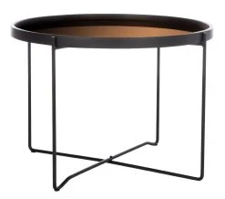 Ruby Medium Round Tray Top Accent Table In Black/Rose Gold - Safavieh ACC4205A -Safavieh Homeware 187 acc4205a side