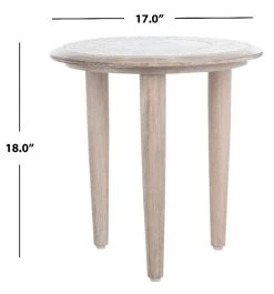 Rehnuma Carved Side Table In White Wash - Safavieh ACC5300A -Safavieh Homeware 187 acc5300a dim