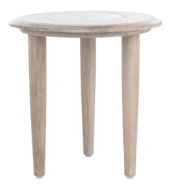 Rehnuma Carved Side Table In White Wash - Safavieh ACC5300A -Safavieh Homeware 187 acc5300a front