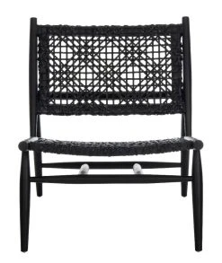 Bandelier Accent Chair In Black - Safavieh ACH1000B 15 Bandelier Accent Chair In Black - Safavieh ACH1000B -Safavieh Homeware 187 ach1000b front