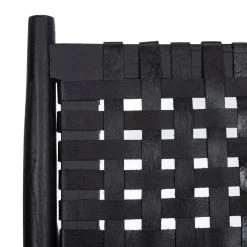 Soleil Leather Woven Accent Chair In Black - Safavieh ACH1001D -Safavieh Homeware 187 ach1001d detail