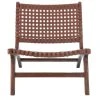 Luna Leather Woven Accent Chair In Brown/Cognac - Safavieh ACH1002B -Safavieh Homeware 187 ach1002b front