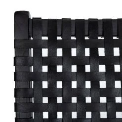 Luna Leather Woven Accent Chair In Black - Safavieh ACH1002D -Safavieh Homeware 187 ach1002d detail