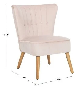 June Mid Century Accent Chair In Pale Pink/Natural - Safavieh ACH4500B -Safavieh Homeware 187 ach4500b dim