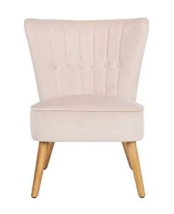 June Mid Century Accent Chair In Pale Pink/Natural - Safavieh ACH4500B -Safavieh Homeware 187 ach4500b front