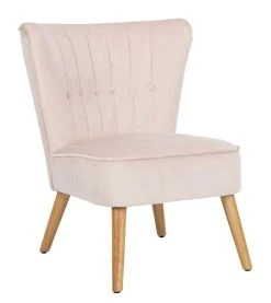 June Mid Century Accent Chair In Pale Pink/Natural - Safavieh ACH4500B -Safavieh Homeware 187 ach4500b side