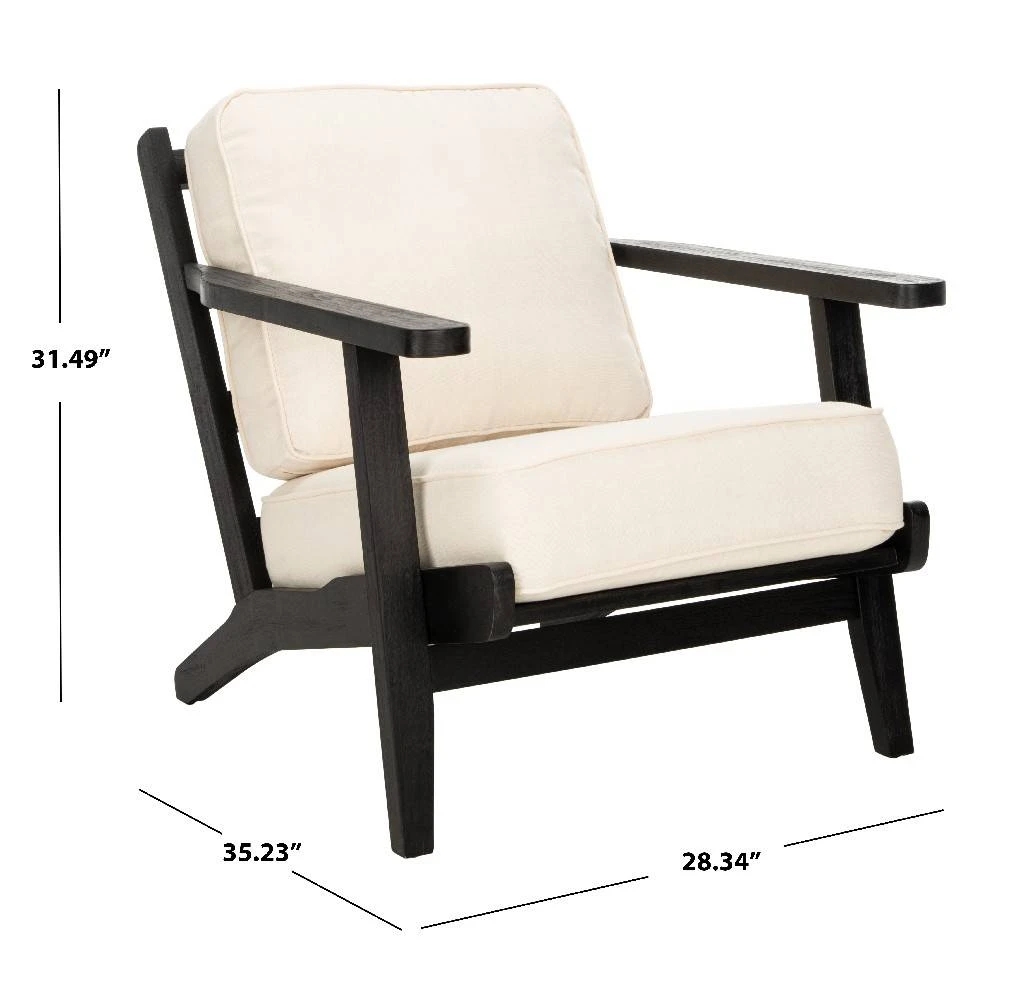 Nico Mid Century Accent Chair In Bone White/Black - Safavieh ACH4501A 6 Nico Mid Century Accent Chair In Bone White/Black - Safavieh ACH4501A - Image 4