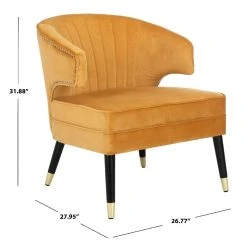 Stazia Wingback Accent Chair In Marigold/Black - Safavieh ACH4502A -Safavieh Homeware 187 ach4502a dim