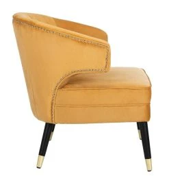 Stazia Wingback Accent Chair In Marigold/Black - Safavieh ACH4502A -Safavieh Homeware 187 ach4502a side2