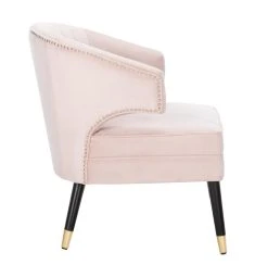 Stazia Wingback Accent Chair In Pale Pink/Black - Safavieh ACH4502B -Safavieh Homeware 187 ach4502b side2